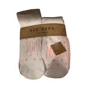 Rae Dunn Super Mom Women Size 5-10 Ankle Socks 10 Pack Mother’s Day Gift Pink